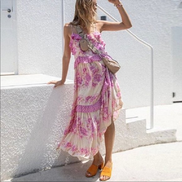 Dresses & Skirts - Boho Floral Gypsy Print Tier Ruffle Maxi Dress